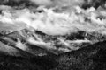 Winter scene in Romania , beautiful landscape of wild Carpathian mountains