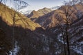 Winter in Azerbaijan Zagatala reserve border with Russia high in the mountains wild forest Royalty Free Stock Photo