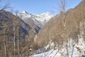 Winter in Azerbaijan Zagatala reserve border with Russia high in the mountains wild forest Royalty Free Stock Photo