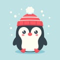 Winter baby penguin