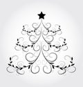 Winter Background with Abstract Christmas tree