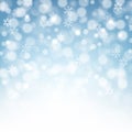 Winter background with beautiful various snowflakes