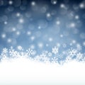 Winter background with beautiful various snowflakes