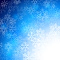 Winter background with beautiful various snowflakes