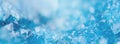 Winter Background with Blue Cold Crystals, with Beautiful Light.  Copy Space. Banner format Royalty Free Stock Photo