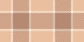 Winter background check textile, linear pattern seamless plaid. Tough vector texture tartan fabric in orange and cornsilk colors Royalty Free Stock Photo
