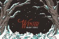 Winter background for christmas. Ice snow design
