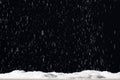 Winter background christmas night white snow black Royalty Free Stock Photo