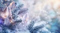 Winter background with clea quartz crystals Royalty Free Stock Photo