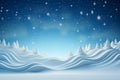 Winter background designed in an origami style, featuring a serene landscape adorned with intricate white and blue origami winter