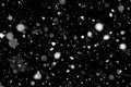 Winter background. falling snow isolated on pure black background Royalty Free Stock Photo