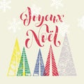 Winter background for French Christmas Joyeux Noel greeting card Royalty Free Stock Photo