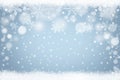Winter background with frozen snowflakes and falling snow