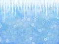 Winter background with icicle