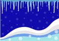 The winter background with icicles and snowflakes Royalty Free Stock Photo