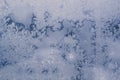 Winter Background With Icy Frost Patterns On The Window.