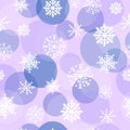 Winter background. Winter seamless pattern with snowflakes in lilac color Royalty Free Stock Photo