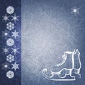 Winter background with skate boots. EPS10 Royalty Free Stock Photo