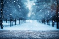 Winter background snow blurred bokeh happy new year Royalty Free Stock Photo