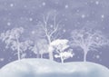 Winter background with snow-covered trees.