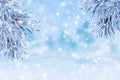 Winter background of snow and frost with free space for your decoration Royalty Free Stock Photo