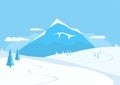 Winter background of snowdrifts with traces of snowboarders Royalty Free Stock Photo