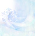 Winter background. Snowflakes on blue soft tone