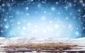 Winter Background - Snowy Table Royalty Free Stock Photo