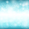 Winter Background with Various Cold Blue Snowflakes Pattern Royalty Free Stock Photo