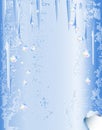 Winter background of vintage cracked paper with icicles Royalty Free Stock Photo
