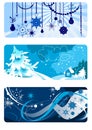 Winter backgrounds set