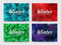 Winter backgrounds set. Winter frame with snowflakes. Christmas Greeting Card. New Year background with space for your Royalty Free Stock Photo