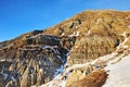 Winter badlands field Royalty Free Stock Photo