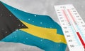 Winter in Bahamas with severe cold, negative temperature, Cold season in Bahamas, cruelest coldest weather in Bahamas, Flag