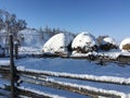 Winter Baihaba village in Xinjiang, China