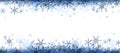 Winter banner with blue snowflakes.