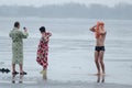 Winter bathing in the river on The Baptism of the Lord's day