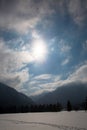 Winter in Bayrischzell, blue sky, snow