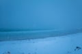 Heavy Snowfall on a Winter Beach