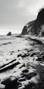 Winter At The Beach: A Poetic Black And White Aerial View Photography