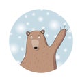 Winter bear. Chrismas card.