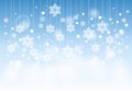 Winter Beautiful Background with Snow Flakes Hanging Pattern