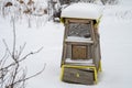 winter bee house in the forest Royalty Free Stock Photo