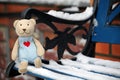 Winter bench wool bear