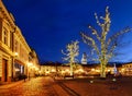 Winter Bielsko-biala in the night. Poland.