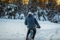 Winter Biking Royalty Free Stock Photo