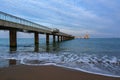 Winter Black Sea landscape in Burgas bay, Bulgaria. Blue hour sunset Royalty Free Stock Photo