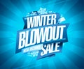 Winter blowout sale, mega discounts, vector web banner