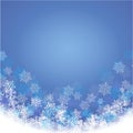 Winter blue background with fallen snowflakes. Vector illustration Royalty Free Stock Photo
