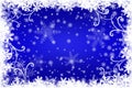 Winter blue background with snowflakes. Vector illustration. Royalty Free Stock Photo